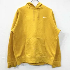 NIKE ロゴスウェット パーカー L イエロー ナイキ 裏起毛 スウッシュ 古着卸 アメリカ仕入 a708-5342