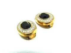 LANVIN ランバン ラインストーン クリップ式 イヤリング アクセサリー レディース ホワイト系×ブラック系 DI9465のサムネイル