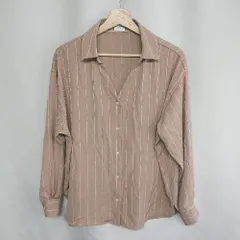 ◇ ⊇ URBAN RESEARCH DOORS ストライプ柄 長袖 シャツ サイズOne ブラウン レディース E  【1409240023159】
