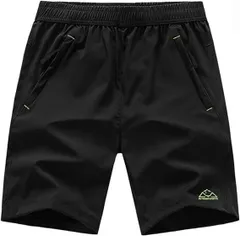 アウトドアパンツ メンズ  吸汗速乾ズボン スポーツ ランニング ズボン ファスナーポケット付き 黒 ブラック（A-119,ウ-3）