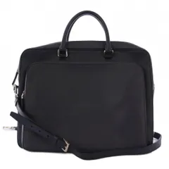 プラダ PRADA ビジネスバッグ ブリーフケース ショルダーバッグ 2WAY レザー 紺 /BM ■OH