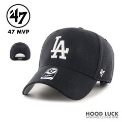 47 MVP キャップ LAブラック×ホワイト ドジャース フォーティーセブン B系 ローライダー HIP HOP ストリート ファッション メンズ レディース ダンス 衣装