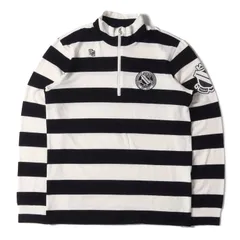 PEARLY GATES パーリー ゲイツ カットソー  サイズ:5 モックネック ハーフジップ ストレッチ ボーダー 長袖 Tシャツ ロンT ホワイト ダークネイビー トップス ゴルフウェア カジュアル ブランドのサムネイル