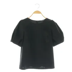 エムプルミエ ブラック M-Premier BLACK ボリュームスリーブトップス ブラウス 半袖 36 黒 ブラック /AT ■OS