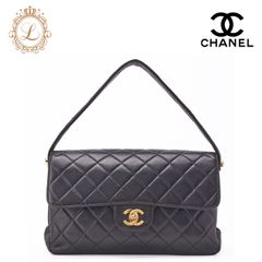 CHANEL シャネル　ハンドバッグ　 マトラッセ　ダブルフェイス　ワンショルダーバッグ ラムスキン 黒（ゴールド金具）ハイブランド【中古】【送料無料】