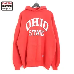 90s USA製 vintage RUSSELL カレッジ OHIO スウェット パーカー メンズ 表記XXLサイズ