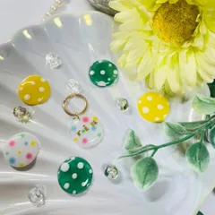 ネームタグ ペットタグ 名入れ ドット柄 軽量 レジン