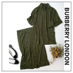 ◯BURBERRY LONDON バーバリーロンドン セットアップ プルオーバー スカート 柄 38/M グリーン/26N