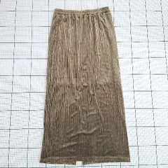 ◇ Θ ラコレ 艶加工 ロング丈 プリーツ スカート サイズF ブラウン系 レディース E  【1507280001134】