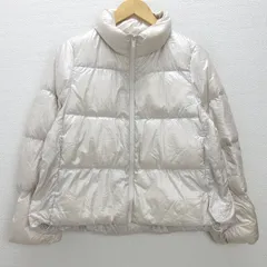 U■ユニクロ/UNIQLO ウルトラライトダウンシャイニーボリュームジャケット/211-450456【M】白系/LADIES/K13【中古】■