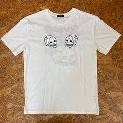 スカTシャツ ホワイト L スカル スーベニア 刺繍 半袖 JAPAN ユーズド USED 古着