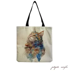 トートバッグ  エコバッグ  ノルウェージャンフォレストキャット  猫 ショッピングバッグ バッグ ねこ ネコ レディース 雑貨　パタパタ民族