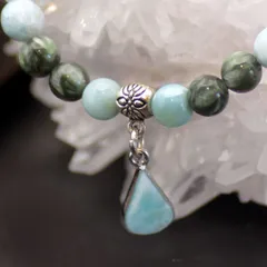 ラリマー  セラフィナイト　ブレスレット