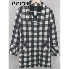■ &byP&D アンドバイピーアンドディー チェック 裏ボア 長袖 コート サイズ38 ブラック ホワイト レディース  【中古】 【1002802136306】