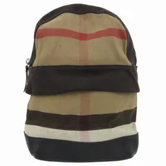 バーバリー BURBERRY リュックサック デイパック バックパック ノバチェック レザー切替 茶 ブラウン 黒 ブラック /FF 0718のサムネイル