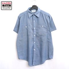 70s vintage シャンブレー 半袖シャツ メンズ 表記Lサイズ