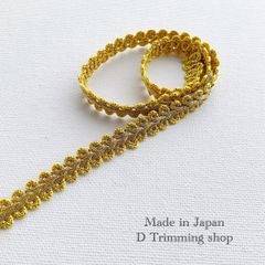 工場直販価格【日本製】30m☆ラメムカデ（リーフ）柄ブレード　ゴールド　反売り 日本製】2m☆ラメ コード ムカデ（リーフ） ブレード 銀 黒 | D