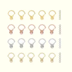 【特価セール】キーホルダー金具 YFFSFDC 20個 回転カン付き ワンタッチキーホルダー カワイイ DIY用パーツ 手作り キーリング シルバー ゴールドなど4色