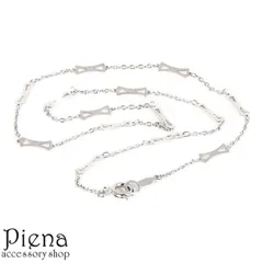 ネックレスチェーン レディース メンズ 春 夏 秋 冬 真鍮製 重ね付け りぼん 飾り おしゃれ プチプラ シルバー