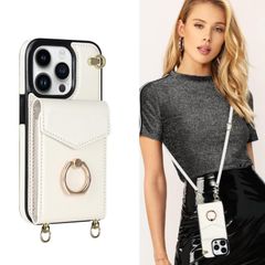 【特価商品】ストラップ 斜めがけ iPhone16ケース 背面カード収納 スマホカバー スマホケース 肩掛け 首かけ 可愛い ショルダー 耐衝撃 360°回転リング スタンド機能 手帳型 アイフォン16 ケース 保護カバー iPhone16用 ケース レザーケ