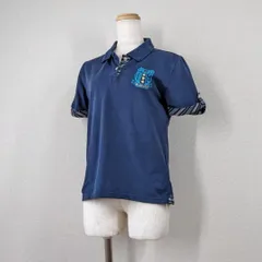 【ビームス】ゴルフウェア　シャツ　半袖　ネイビー　L　レディース　ワンポイント　BEAMS　Y2K　フェアリーグランジ　森ガール