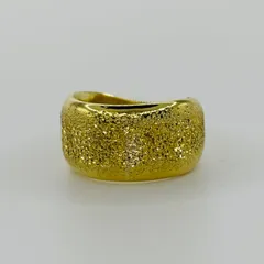 K18平打ち和彫りモチーフゴールドリング　美品 11号　1661K2502 K18平打ち和彫りモチーフゴールドリング 美品 11号 1661K2502