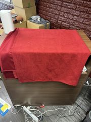 テーブルクロス デスクマット 布 赤 レッド 140cm ×180cm BALCONY&FALCON テーブルクロス 撥水加工 北欧 長方形140*180 無地 食卓カバー防油 汚れ防止シンプル ダイニングテーブル