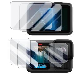 【新着商品】用 Black 液晶保護フィルム 13 「メイン画面用2枚 Hero + GoPro サブ画面用2枚+LED保護フィルム2枚」日本AGC旭硝子素材製、硬度9H、2.5D加工、極薄、高透過率、指紋防止、撥水撥油、衝撃吸収、飛散防止、貼り付け簡単、気泡