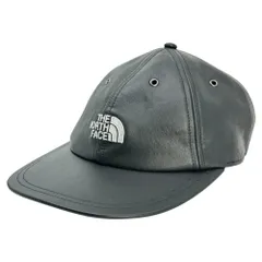 SUPREME×THE NORTH FACE(シュプリーム×ノースフェイス) 18AW Leather 6-Panel Cap レザー 6パネル キャップ NF0A3FG9 ONE ブラック 帽子 本革 コラボ 18FW