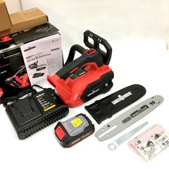 未使用 UBERMANN ウーバマン 充電式チェーンソー UB18VCBLBFS250 電池パック、充電器セット 250mm 18V コンパクト 軽量 △ DW3287-