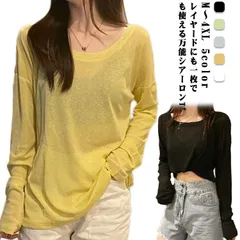 春 レイヤード シアー トップス tシャツ 長袖 重ね着 シアートップス シアー ロンT Uネック インナー 白 無地 体型カバー シアーロングスリーブTシャツ シースルー トップス 送料無料 透け感#lj4124