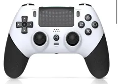 PS4コントローラー マクロ機能 ps4 コントローラー 1000mAh大容量 16-20時間連続使用 6核HD振動機能 ジャイロセンサー TURBO連射 ピンホールリセット機能 無線接続 高耐久ボタン PS4/PS3/PC対応 人間工学 耐衝撃 （ホワイト）