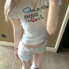 ❤︎한국　ファーショーツ プードルミニスカートパンツ スカパン  フリルパンツ ミニ丈パンツ ショートパンツ ボトムス 短パン bottom SHORTPANTS バレエコア y2k シズニルック サブカル グランジ