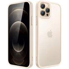 【新着商品】つや消しの半透明の背面電話カバー 指紋防止 耐衝撃性ミリタリーグレードの落下防止 6.1インチ Pro 12/12 (ライトゴールド) iPhone マットケース JEDirect