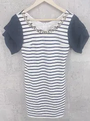 ◇ Rady レディ ビジュー ボーダー   膝丈 ワンピース S ホワイト ネイビー レディース  【中古】 【1002799696630】