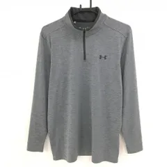 ★SALE価格★【超美品】アンダーアーマー 長袖ハイネックシャツ 杢グレー ハーフジップ HEATGEAR  メンズ LG/G/G ゴルフウェア UNDER ARMOUR