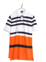 【お得なクーポン配布中!】 デッドストック ポロ ラルフローレン ボーダー 鹿の子 半袖 ポロシャツ キッズ XL メンズ S M 新品 半袖シャツ ワンポイント マルチカラー