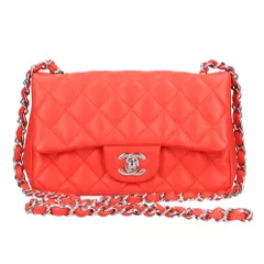 シャネル チェーン ミニマトラッセ ショルダーバッグ ラムスキン レッド レディース  CHANEL  中古 シャネル
