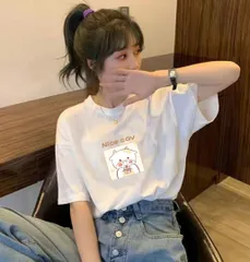 Tシャツ　半袖　プリント　レディース　キャラクターデザイン