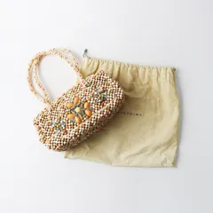 美品 アンテプリマ ANTEPRIMA ビーズバッグ ｜ベージュ ピンク ハンドバッグ ワイヤー ショルダーバッグ 肩がけ【2400014633320】