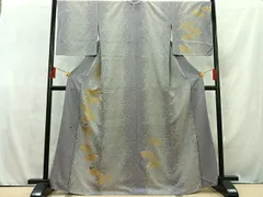 ますいわ屋 手描き友禅 訪問着 一つ紋 花柄 正絹 水色 黄緑 紫