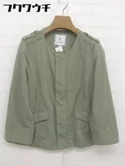 ◇ ROPE PICNIC ロペピクニック ノーカラー 長袖 ジャケット サイズ40 カーキ系 レディース  【中古】 【1112230000220】