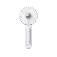 即納：Life on Products クリアファン LEDライト付 ホワイト ハンディファンハンズフリーファン 小型扇風機 携帯扇風機 手持ち扇風機 ギフト プレゼント ライブ LCAF003 1