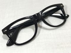 訳あり キズあり　レンズ無 伊達メガネ 度無し ウェリントン フルリム セル ブラック K069
