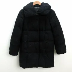 s■ナノユニバース/nano universe 西川ダウン コート/ウール混【36】黒/LADIES/173【中古】