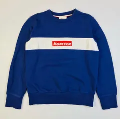 良品★MONCLER・モンクレール MAGLIA レディース BOXロゴ ワッペン付き クルーネック スウェット 2018年モデル (XS相当) ブランド レディース トップス 秋冬物 ブルー