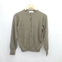 ◇ ⊂ OPAQUE.CLIP オペーク ドット クリップ ハイゲージ 長袖 カーディガン サイズL ブラウン系 レディース E  【1506230019472】