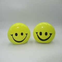 90's Smiley Face Salt & Pepper Figurine Doll Plush Toy Vintage Ceramic