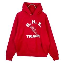 80s90sUSA製ディスカスアスレチックDISCUS ATHLETICタルテックスTULTEXプルオーバーパーカーフーディカレッジ系スポーツチームロゴ両面プリント赤レッド白ホワイトvintageヴィンテージ50308