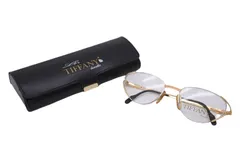 TIFFANY&Co. ティファニー サングラス メガネ 23k T360 ヴィンテージ 度無し 56◻︎18 135 ゴールド ブラック 美品  55101